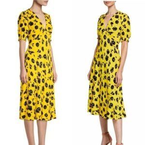 Diane Von Furstenberg Jemma Floral Dress Size 4 Yellow